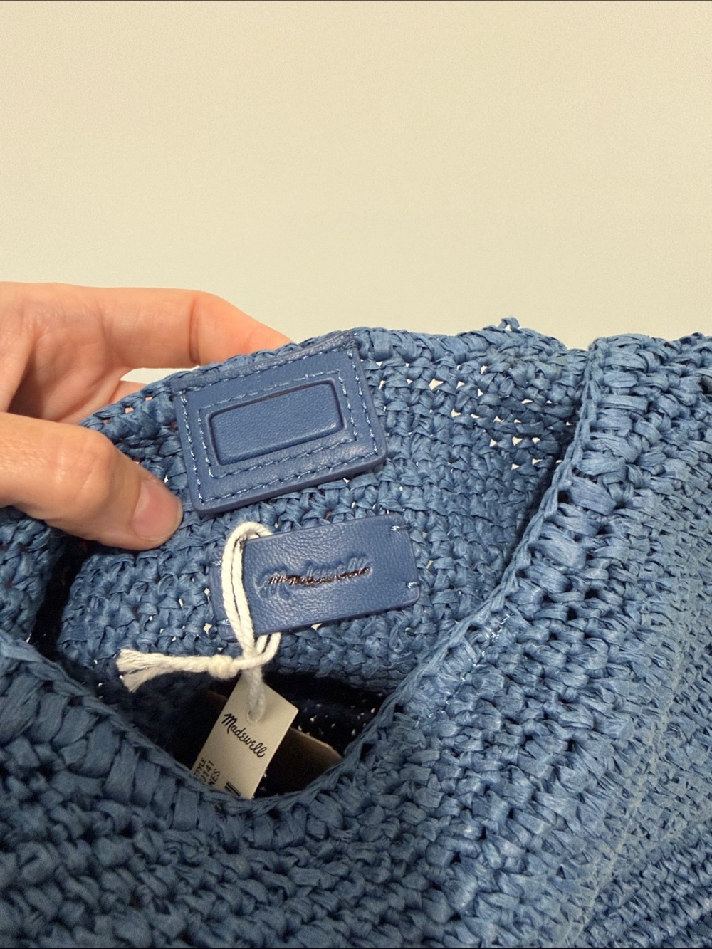NEW Madewell The Camren Straw Bag with Leather Trim in Distant Ocean NU141 - Picture 11 of 11